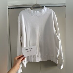 Parker White Ribbed Pullover